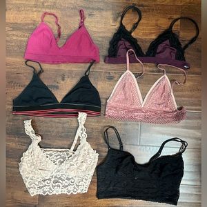 6 Unbranded XS/S Bralettes